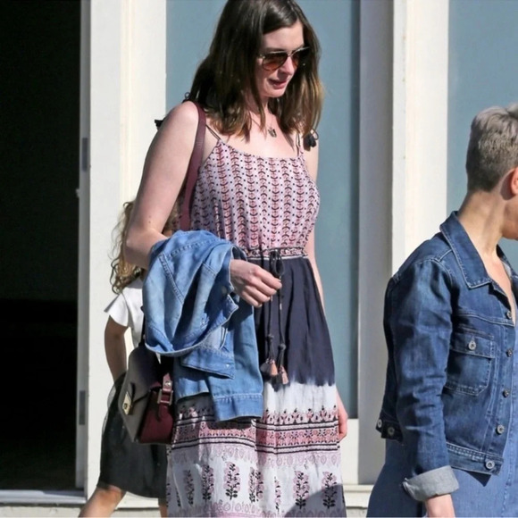 ULLA JOHNSON Beverly Indian Floral Cotton Voile Midi Dress Size‎ 4 Indigo Boho - Picture 3 of 12